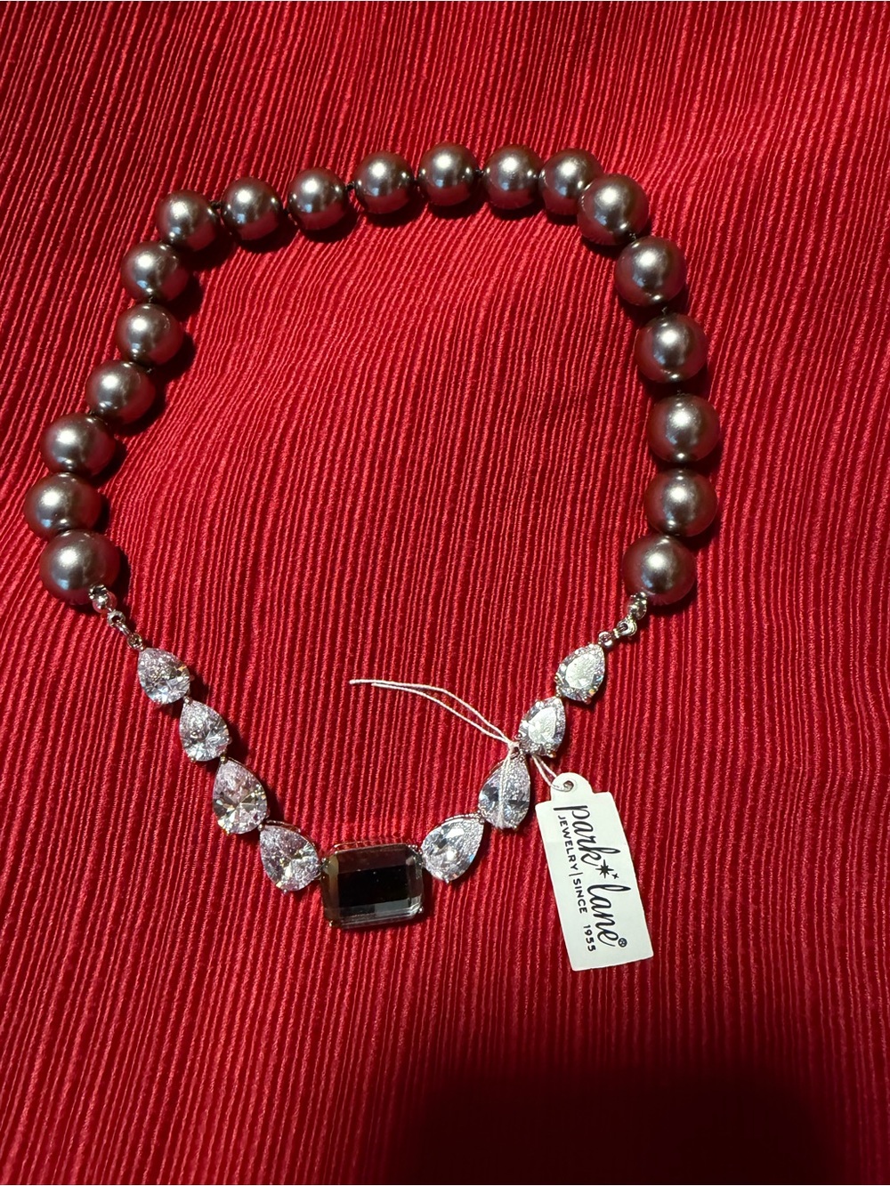 Park Lane Red Carpet Black Crystal Statement Necklace NWT Retired
